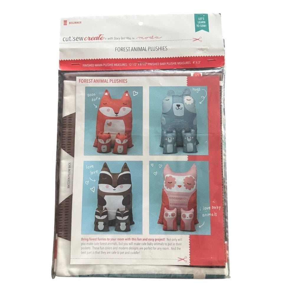 Moda Cut Sew Create Stacy Iest Hsu Forest Animal Plushies Sewing Kit NIP